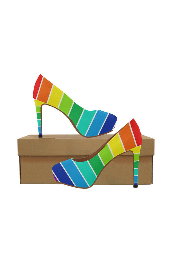 Rainbow Bright Artsadd Women's High Heels (Model 044) - Objet D'Art