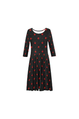 Apples Elbow Sleeve Ice Skater Dress - Objet D'Art
