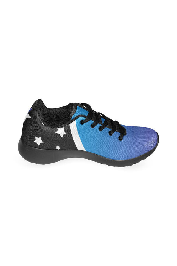 Blue Gradient & Stars Women’s Running Shoes (Model 020) - Objet D'Art