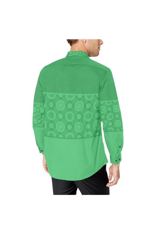 Effervescent Green Men's All Over Print Casual Dress Shirt - Objet D'Art Online Retail Store