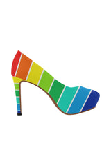 Rainbow Bright Artsadd Women's High Heels (Model 044) - Objet D'Art