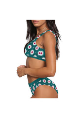 Aqua Daisy Sport Top & High-Waist Bikini Swimsuit - Objet D'Art