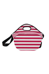 Red Stripes Neoprene Lunch Bag/Large (Model 1669) - Objet D'Art