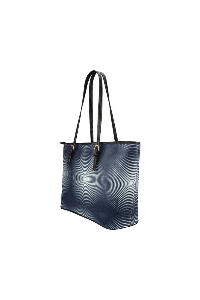 concentric circle tote bag Leather Tote Bag/Small (Model 1651) - Objet D'Art