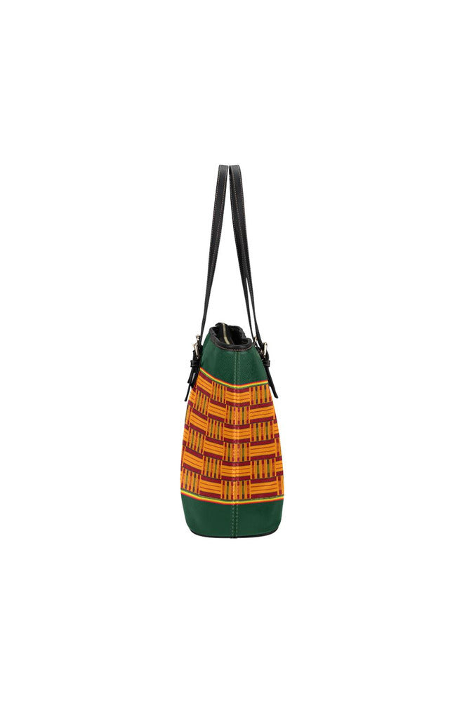 Rainbow Accented Kente Print Leather Tote Bag/Small - Objet D'Art