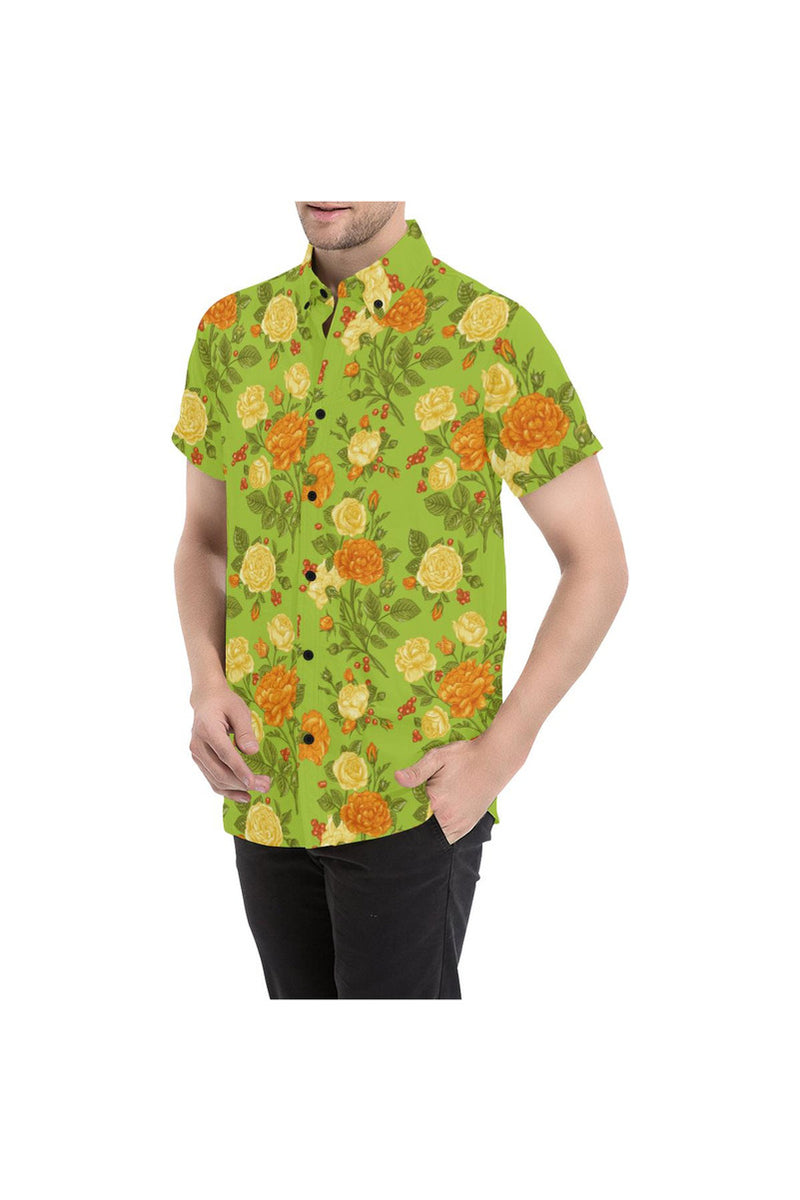 Floral Fellow Men's All Over Print Short Sleeve Shirt (Model T53) - Objet D'Art