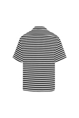 bw stripes hawaiian collar Hawaiian Shirt (Model T58) - Objet D'Art
