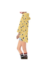 brown on gold Step Hem Tunic Hoodie for Women (Model H25) - Objet D'Art