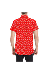 Camisa de manga corta con estampado de corazones para hombre - Objet D'Art Online Retail Store