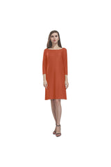 Winter Rust Rhea Loose Round Neck Dress - Objet D'Art