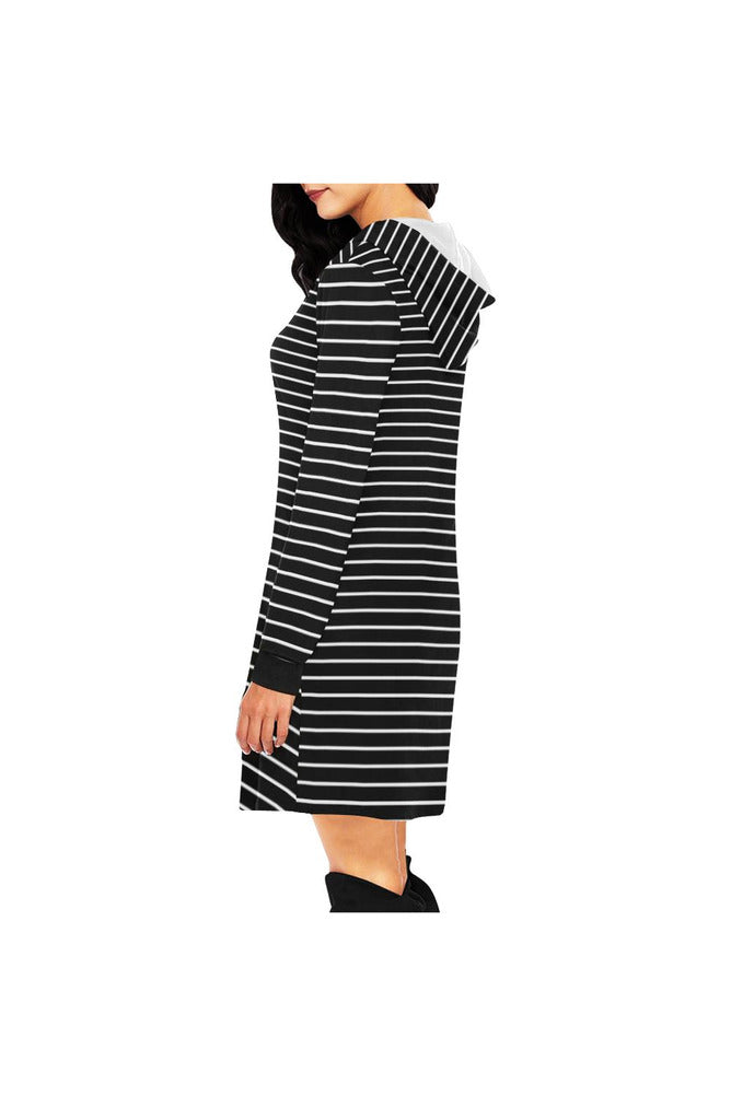 BW H27 - HOOD All Over Print Hoodie Mini Dress (Model H27) - Objet D'Art