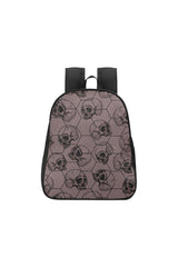 Pressed Rose Skull Print Fabric School Backpack - Objet D'Art