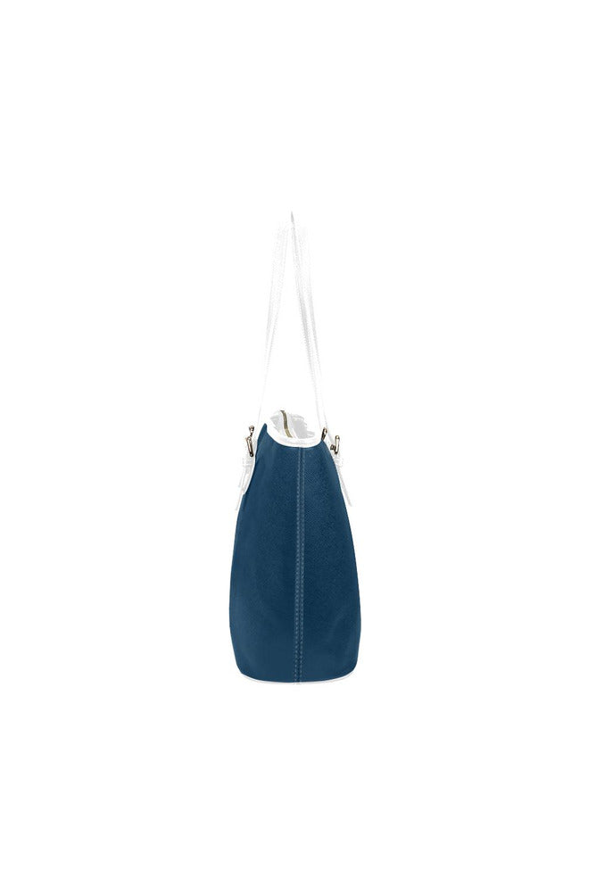 Marine Blue Leather Tote Bag/Small - Objet D'Art