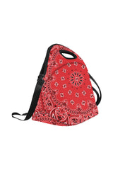 red bandana Neoprene Lunch Bag/Large (Model 1669) - Objet D'Art