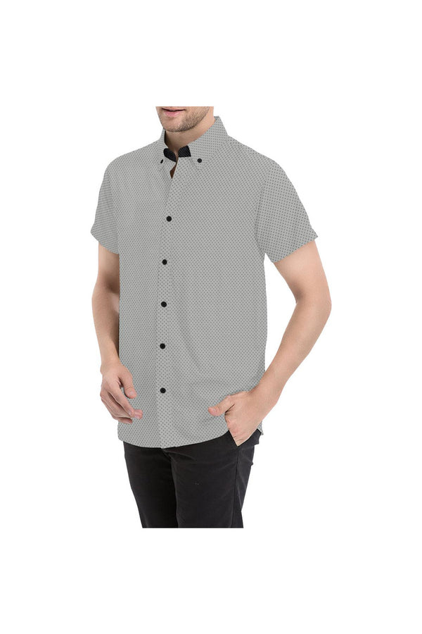 Dark Gray Polka Dot Men's All Over Print Short Sleeve Shirt - Objet D'Art Online Retail Store