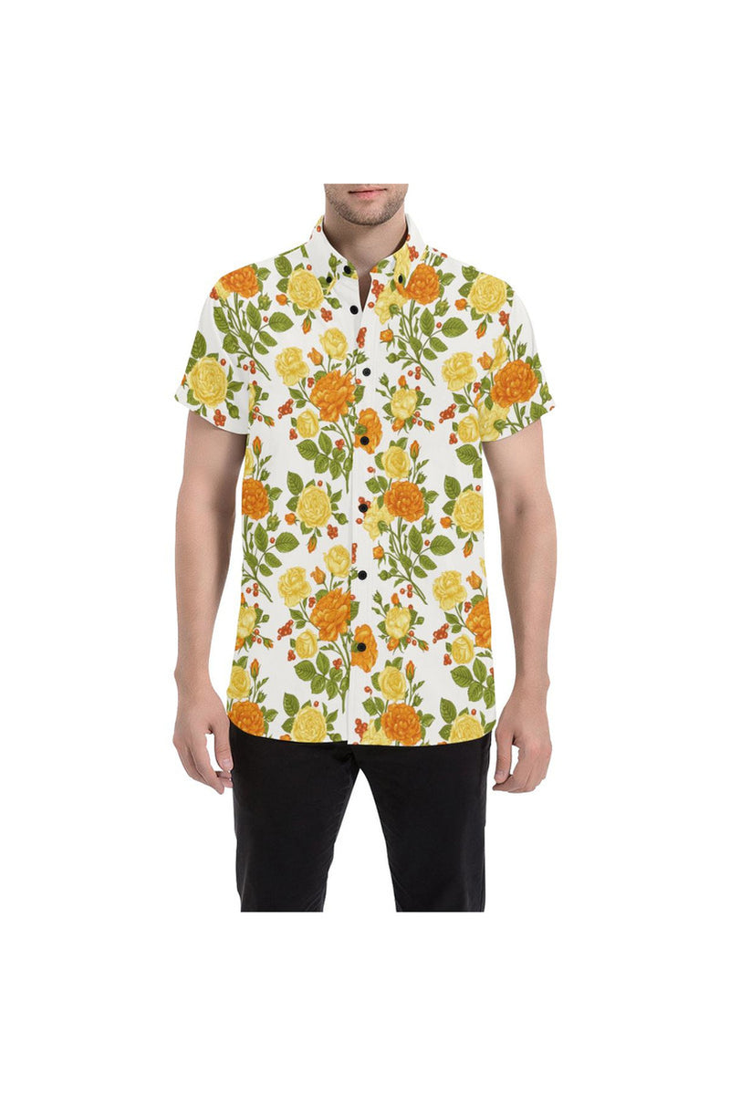 Floral Fellow Men's All Over Print Short Sleeve Shirt (Model T53) - Objet D'Art