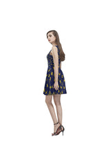 Zodiac Blue & Gold Thea Sleeveless Skater Dress - Objet D'Art Online Retail Store