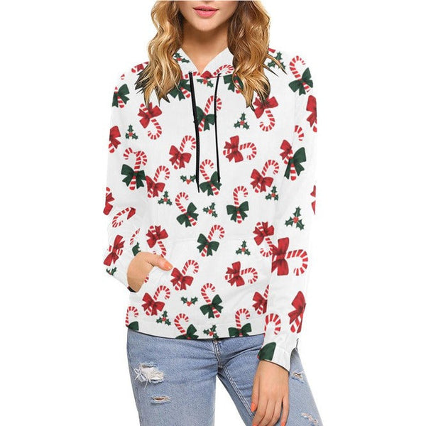 Candy Cane Cozy Hoodie for Women (USA Size) - Objet D'Art