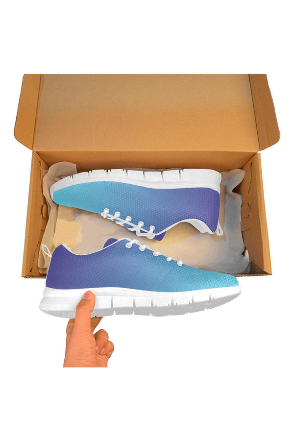 Cyan to Blue Women's Breathable Running Shoes (Model 055) - Objet D'Art