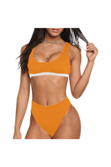 Turmeric Sport Top & High-Waisted Bikini Swimsuit (Model S07) - Objet D'Art