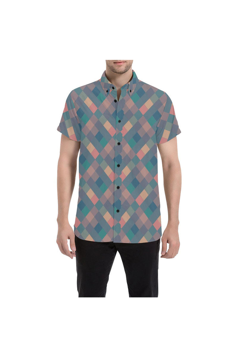 Harlequin Men's All Over Print Short Sleeve Shirt - Objet D'Art Online Retail Store