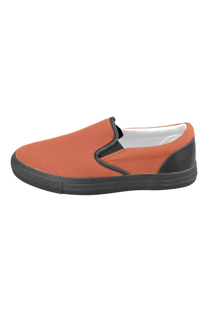 Winter Rust Men's Slip-on Canvas Shoes (Model 019) - Objet D'Art