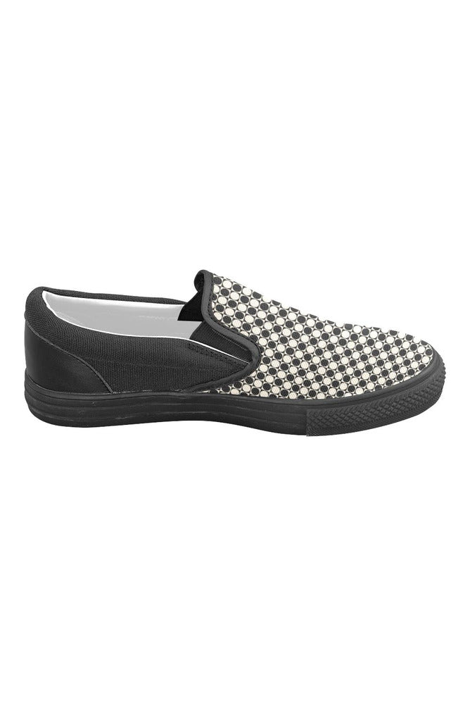 Circle in Squares Men's Slip-on Canvas Shoes (Model 019) - Objet D'Art