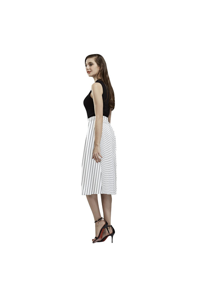 Black & White Vertical Stripe Aoede Crepe Skirt - Objet D'Art Online Retail Store