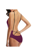 Plum Goodness Sexy Lacing Backless One-Piece Swimsuit (Model S10) - Objet D'Art
