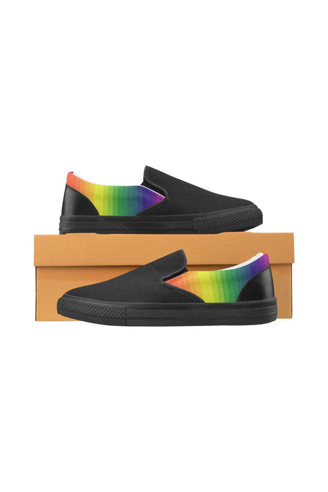 Spectral Bars Men's Slip-on Canvas Shoes (Model 019) - Objet D'Art