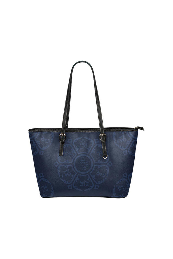 Auṃ maṇi padme hūṃ Mantra Leather Tote Bag/Small - Objet D'Art
