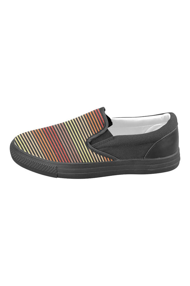 Spectral Lines Men's Slip-on Canvas Shoes (Model 019) - Objet D'Art