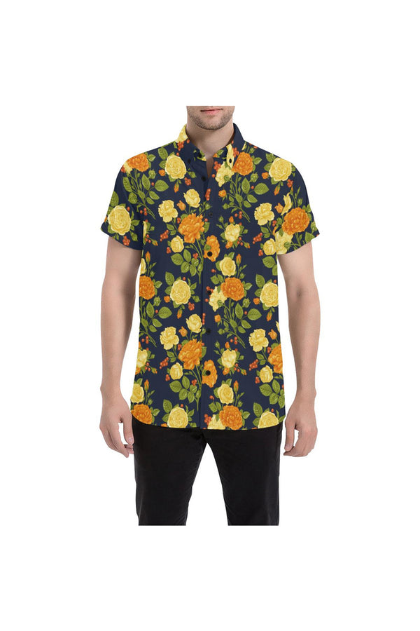 Floral Fellow Men's All Over Print Short Sleeve Shirt (Model T53) - Objet D'Art