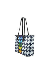 Pixelated Rainbow Leather Tote Bag/Small - Objet D'Art