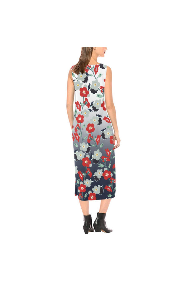 Floral Phaedra Sleeveless Open Fork Long Dress - Objet D'Art