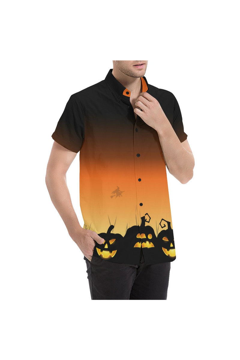 Pumpkin Patch Men's All Over Print Short Sleeve Shirt (Model T53) - Objet D'Art
