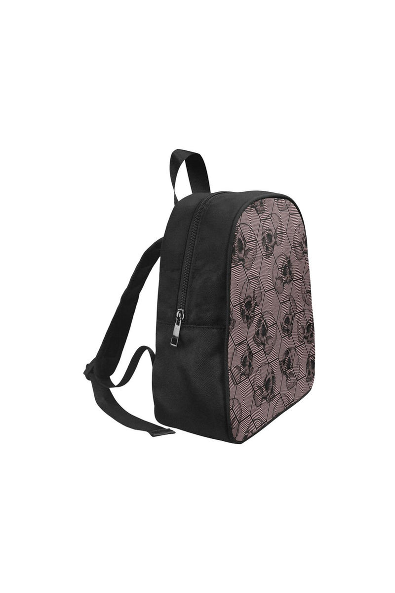 Pressed Rose Skull Print Fabric School Backpack - Objet D'Art