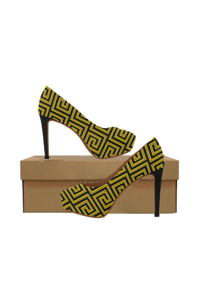 Greek Key Women's High Heels - Objet D'Art