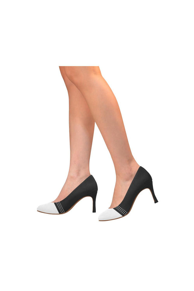 Classy Black & White Women's High Heels (Model 048) - Objet D'Art