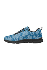 Paisley in Royal Blue Women's Breathable Running Shoes (Model 055) - Objet D'Art
