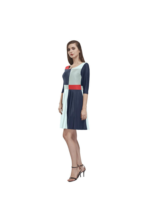 Mondrian Tethys Half-Sleeve Skater Dress - Objet D'Art