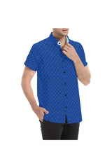 Blue Labyrinth Short Sleeve Shirt - Objet D'Art