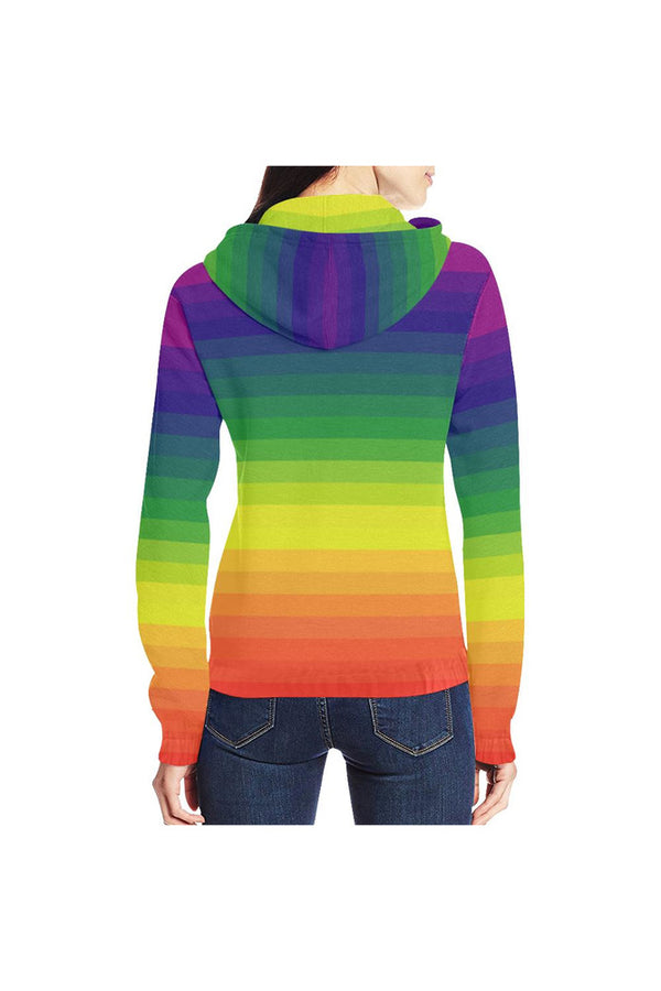 Spectral Bars All Over Print Full Zip Hoodie for Women (Model H14) - Objet D'Art