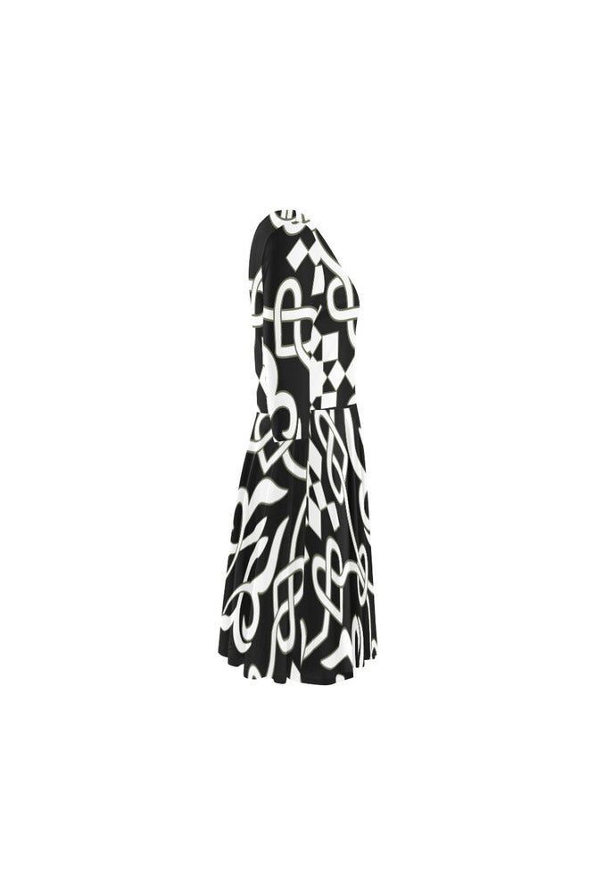 patt 5 Elbow Sleeve Ice Skater Dress (D20) - Objet D'Art