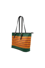 Rainbow Accented Kente Print Leather Tote Bag/Small - Objet D'Art