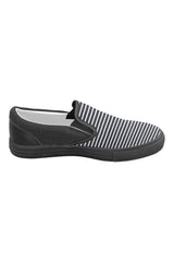 Stripes Men's Slip-on Canvas Shoes (Model 019) - Objet D'Art