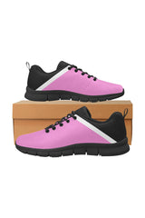 Pink & Black Women's Breathable Running Shoes (Model 055) - Objet D'Art
