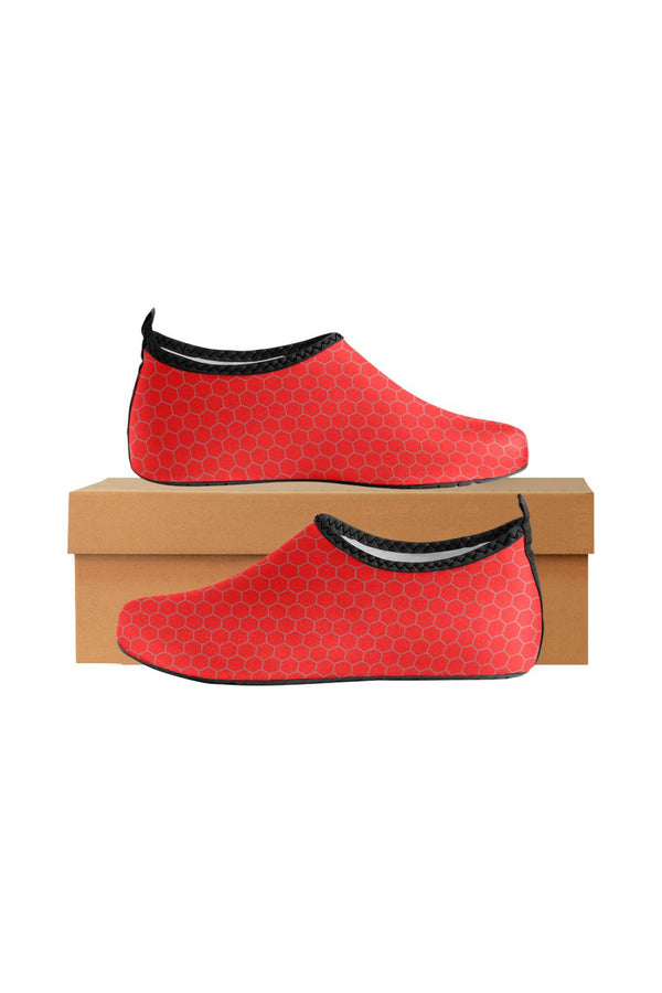 Red Honeycomb Women's Slip-On Water Shoes - Objet D'Art