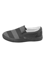 Black Stripes Men's Slip-on Canvas Shoes (Model 019) - Objet D'Art