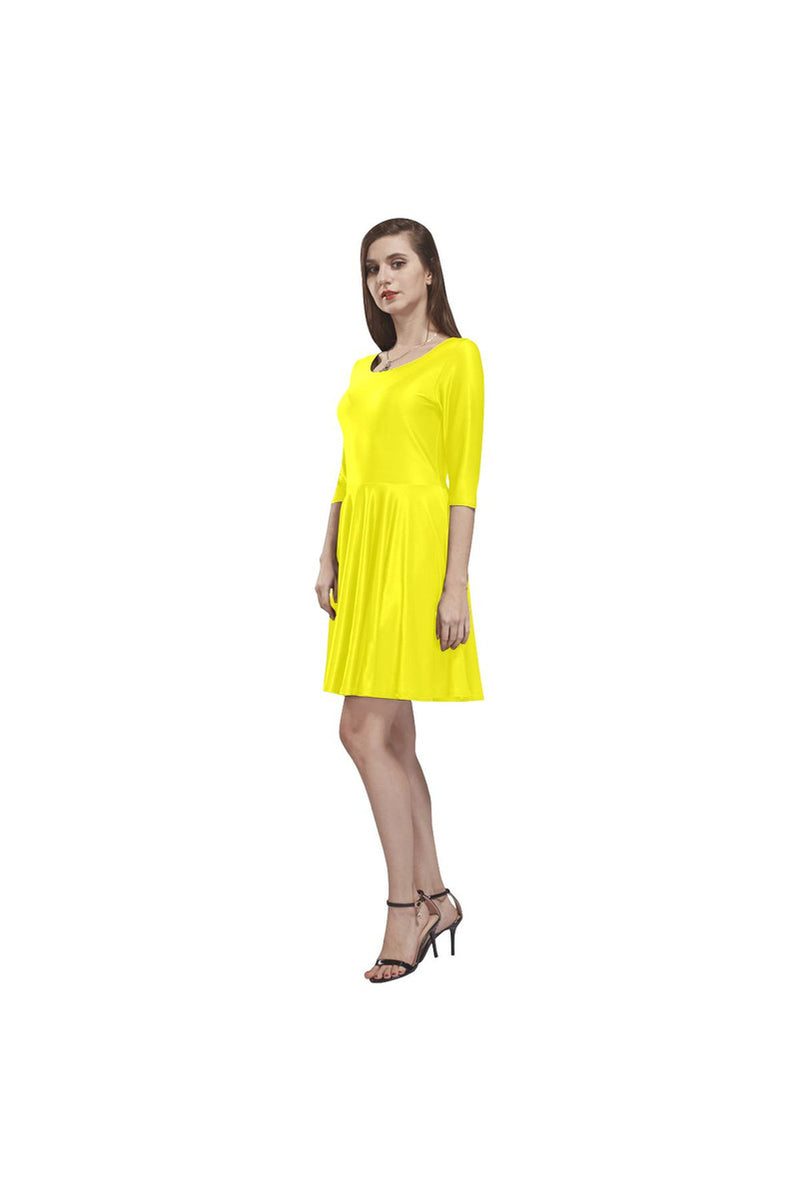 Sunshine Tethys Half-Sleeve Skater Dress - Objet D'Art
